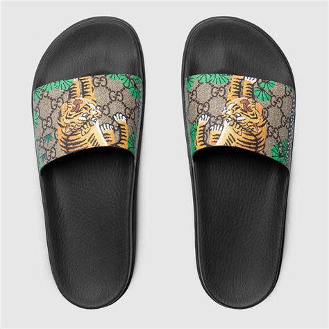 gucci bengal slides womens|Gucci slide sandals.